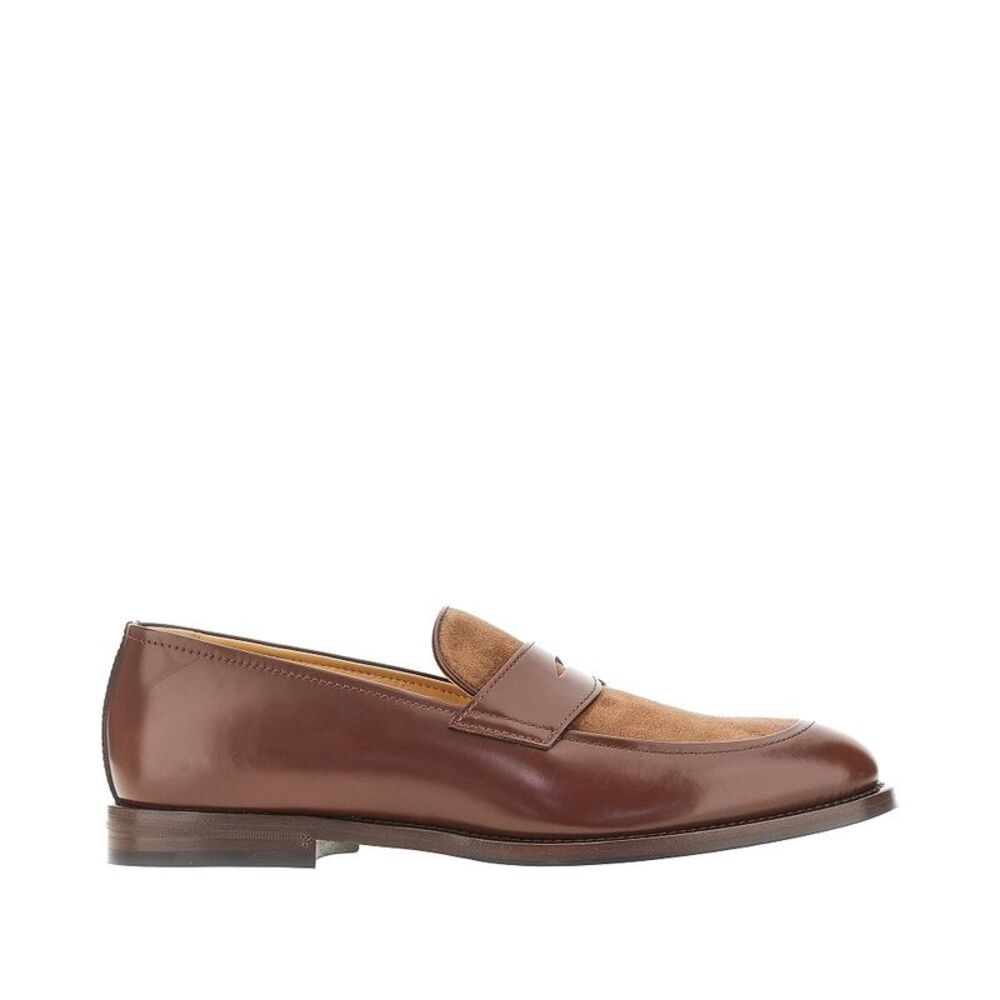 Brunello Cucinelli Men Smooth And Suede Leather Penny Loafers